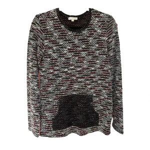 Tractr Women's Boucle Multicolor Wool-Blend Sweater Built-In Pocket Size XL